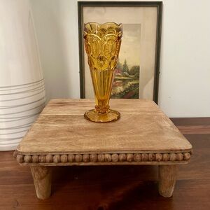 L.E. Smith Moon and Star Amber Bud Vase